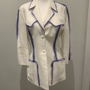 Authentic Thierry Mugler Off White Linen Jacket